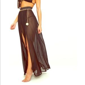 BRAND NEW WITH TAGS Sheer Black maxi skirt